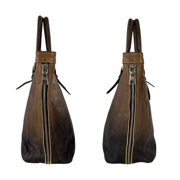 Prada Double Zipper Leather Tote Bag - Picture 3 of 7